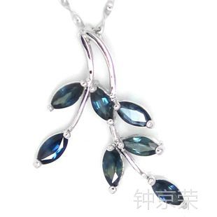 精致匠心 天然蓝宝石925银镶嵌吊坠的代加工与批发业务